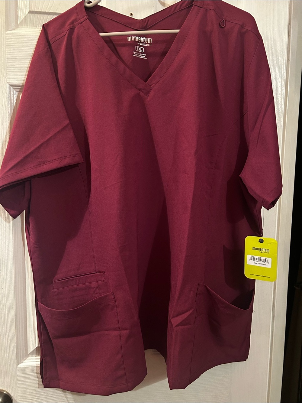 Momentum Women’s Wine/Burgundy V-Neck Scrub Top
